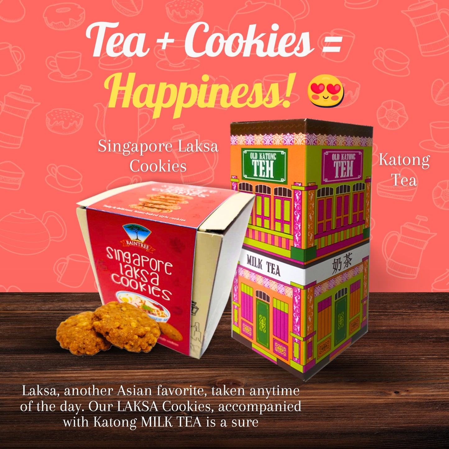 Raintree Katong Tea (10 Sticks of 3 in 1 Instant Tea -  20g each) 3-in-1 Milk Tea with Low Sugar and Non-Dairy Creamer