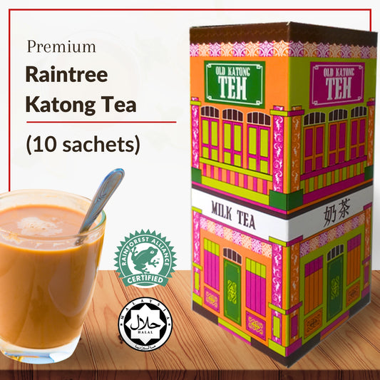 Raintree Katong Tea (10 Sticks of 3 in 1 Instant Tea -  20g each) 3-in-1 Milk Tea with Low Sugar and Non-Dairy Creamer