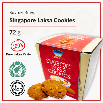 Raintree Singapore Laksa Cookies (72 g) Spicy & Savoury Flavour with 100% Pure Laksa Paste