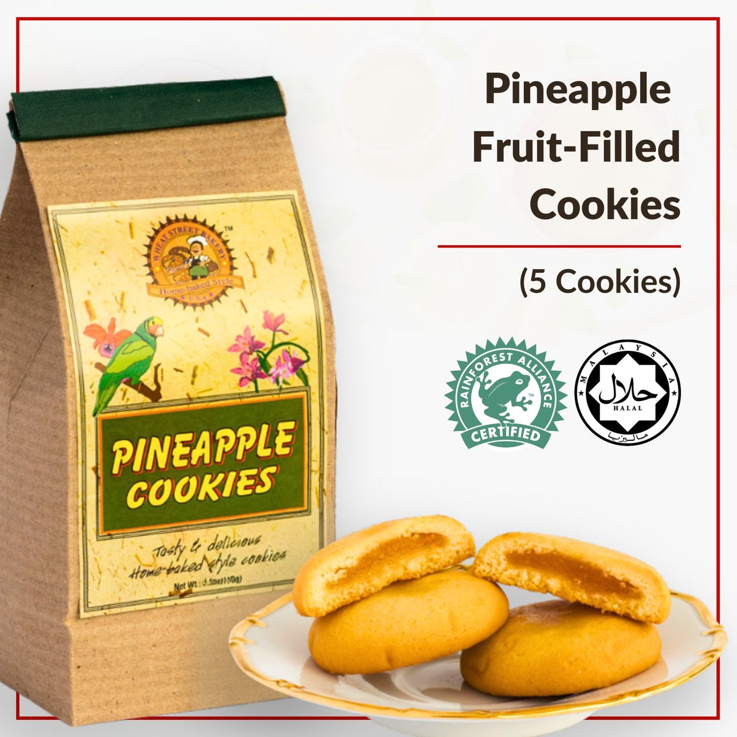 Raintree Pineapple Fruit-Filled Cookies (5 pieces)