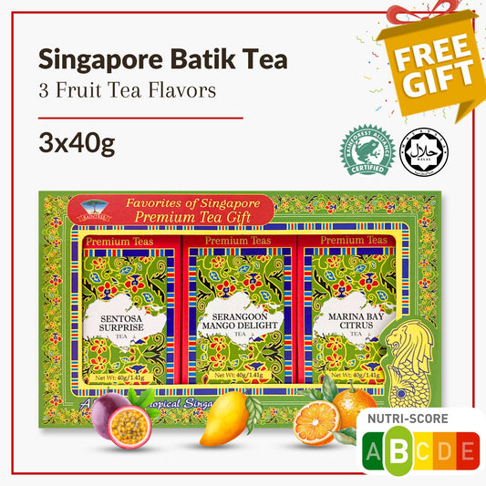 SINGAPORE BATIK TEA premium tea gift (3x40g) 3 fruit tea flavors