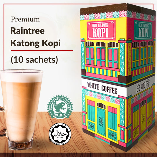 Raintree Katong Kopi (10 Sticks of 3 in 1 Instant Coffee -  20g each) 3-in-1 Arabica Packs